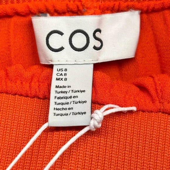 Cos Elegant Orange Pleated Skirt Size 8 - Picture 9 of 10
